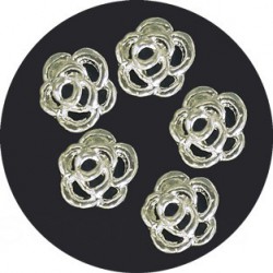 Ozdoba metalowa - srebrny kwiat