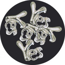 Ozdoba metalowa - srebrny napis YES